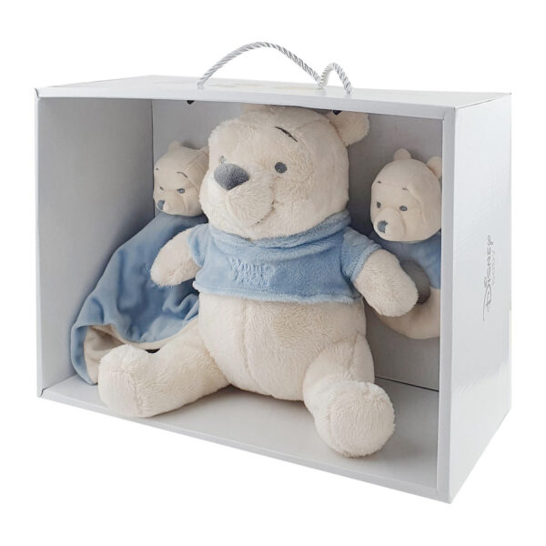 Baby Knuffel Cadeau set Winnie de Poeh Knuffel, Knuffeldoekje & Rammelaar Disney Baby 01