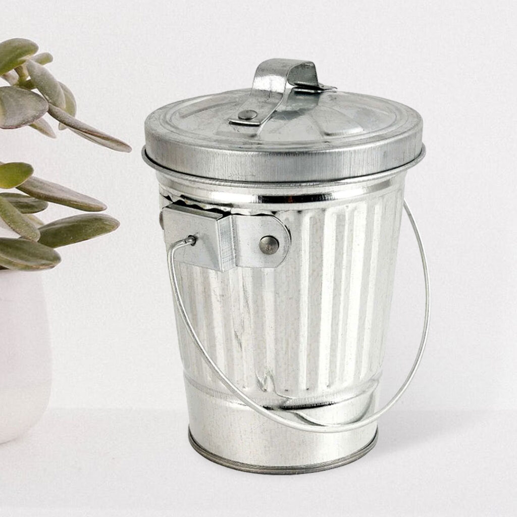 Prullenbakje Zilver 01