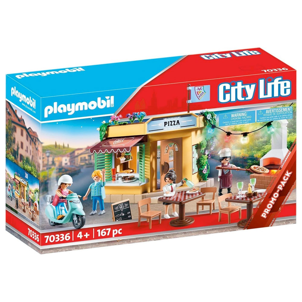 PLAYMOBIL City Life Pizzeria met terras - 70336 - Geen | Altijd korting