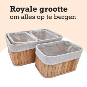 Bamboe Manden Set van 4 stuks Naturel 09Y