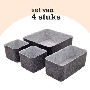 Mand Vilt Set van 4 opberger 02