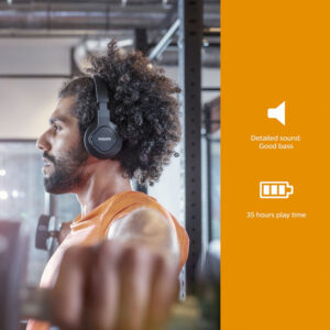 Philips Draadloze Sport Koptelefoon zwart 13