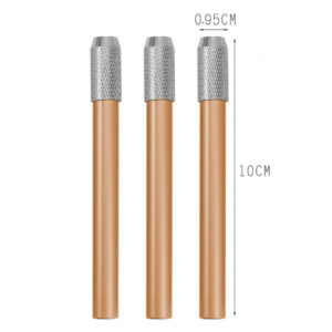 Potlood verlenger koperkleur set van 3 05