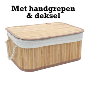 Bamboe mand 40x29x16cm met deksel 05