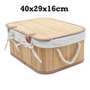 Bamboe mand 40x29x16cm met deksel 06