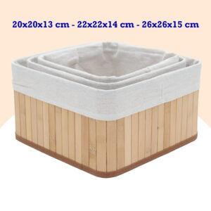 Bamboe manden set 3stuks vierkant 01