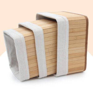 Bamboe manden set 3stuks vierkant 05