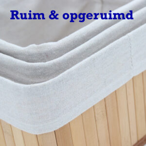 Bamboe manden set 3stuks vierkant 06