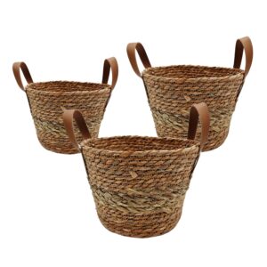 Manden set van 3 met leren hengsel 04