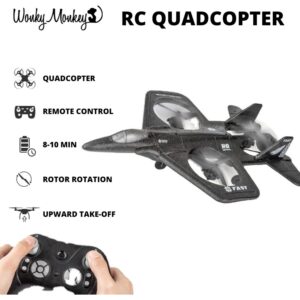 Wonky Monkey RC Quadcopter Drone Straaljager 3 Propellors Vliegtuig 2.4 Ghz Bestuurbaar Vliegtuig Zwart 03