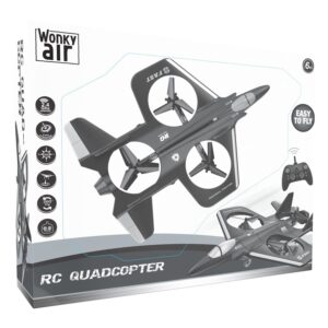 Wonky Monkey RC Quadcopter Drone Straaljager 3 Propellors Vliegtuig 2.4 Ghz Bestuurbaar Vliegtuig Zwart 05