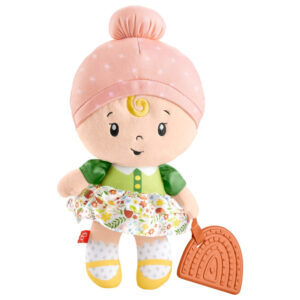 Fisher Price Knuffel en klingel Eerste Babypop met Regenboogbijtring 02