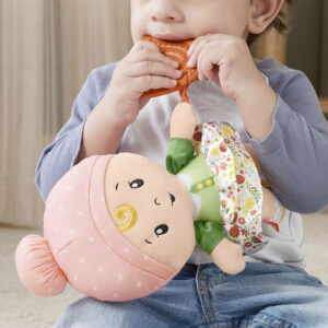 Fisher Price Knuffel en klingel Eerste Babypop met Regenboogbijtring 03