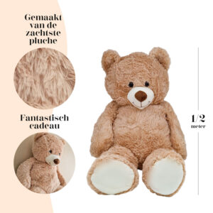 XL Beige Knuffel Beer Teddybeer 100cm Knuffels Pluche Beer 50cm Hoge kwaliteit Knuffeldier Teddybear Groot Knuffelbeer 08