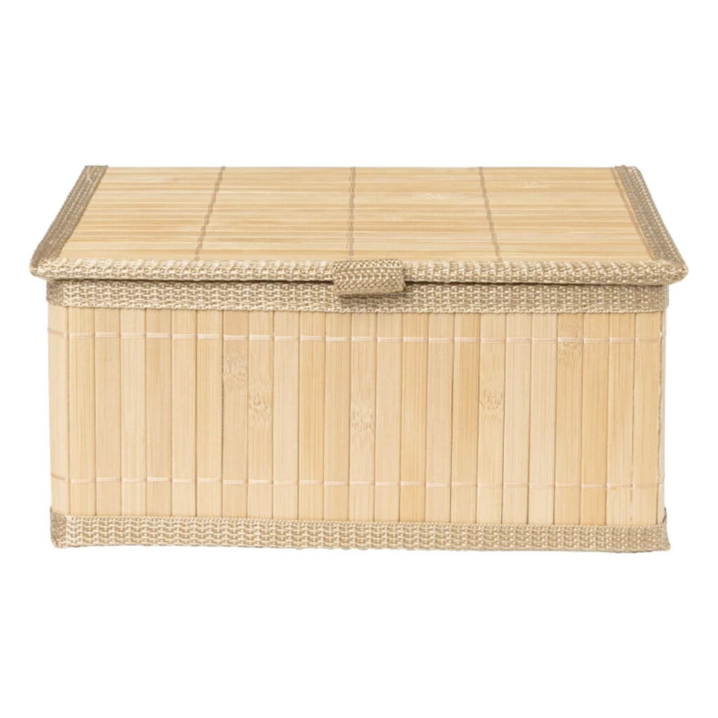 Bamboe Mand met deksel 35x25x15cm 01