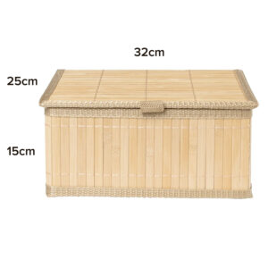 Bamboe Mand met deksel 35x25x15cm 02