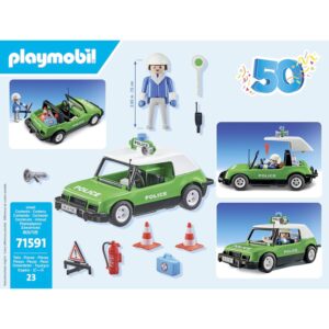 PLAYMOBIL Action Heroes 50 Year Anniversary Klassieke Politie auto 71591 04