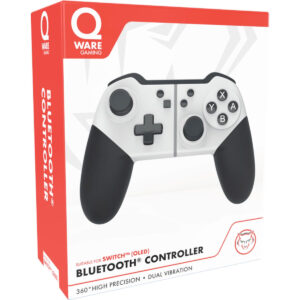 Qware Gaming Controller Bluetooth Game Controller Geschikt voor Nintendo Switch OLED Extra Grip Oplaadbaar Draadloos Zwart Wit 02
