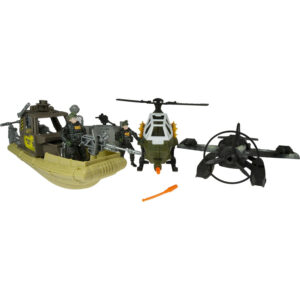 Special Combat Force Leger Speelgoed Soldaatjes Militair Speelgoed Helikopter Boot Leger Speedboot Vliegtuig Watervliegtuig Controlepost Soldaat Vliegen Helikopter Speelset02