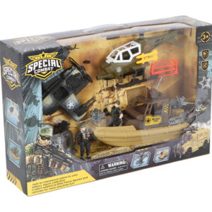 Special Combat Force Leger Speelgoed Soldaatjes Militair Speelgoed Helikopter Boot Leger Speedboot Vliegtuig Watervliegtuig Controlepost Soldaat Vliegen Helikopter Speelset04