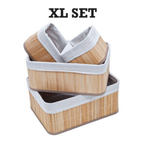 Bamboe Manden Set van 4 stuks Naturel Groot 07